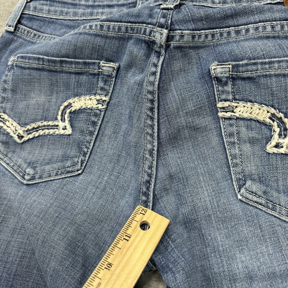 Big Star Jeans Womens 31 Blue Rikki Low Rise Fit Cropped Medium Wash Denim Logo - Picture 10 of 11